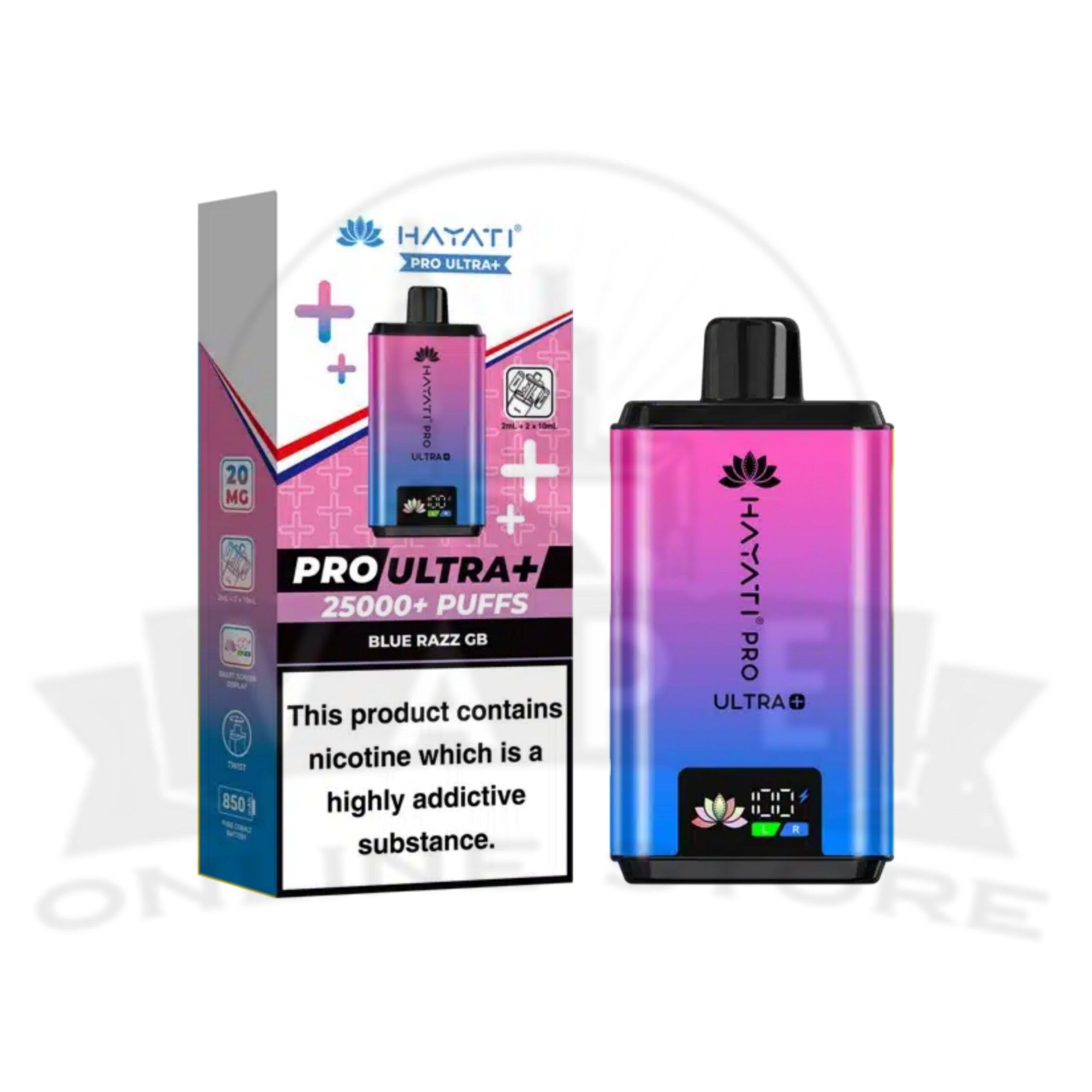 box of 10 hayati pro ultra plus 25000 puffs pod vape kit | hayati wholesale vapes