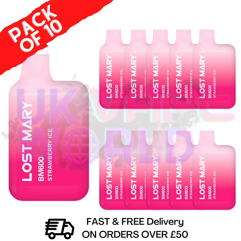 Strawberry ICE Lost Mary 600 Puff Bars Pack Of 10 (NEW) - Image 2